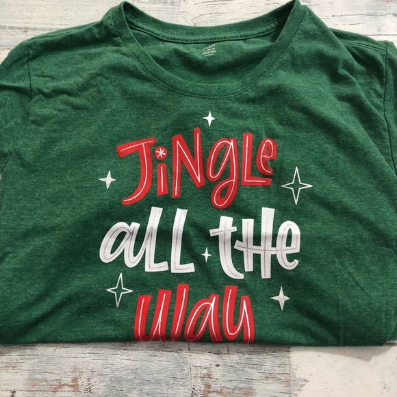 Jingle All The Way Holiday Time Forest Green Tee - Picture 6 of 7